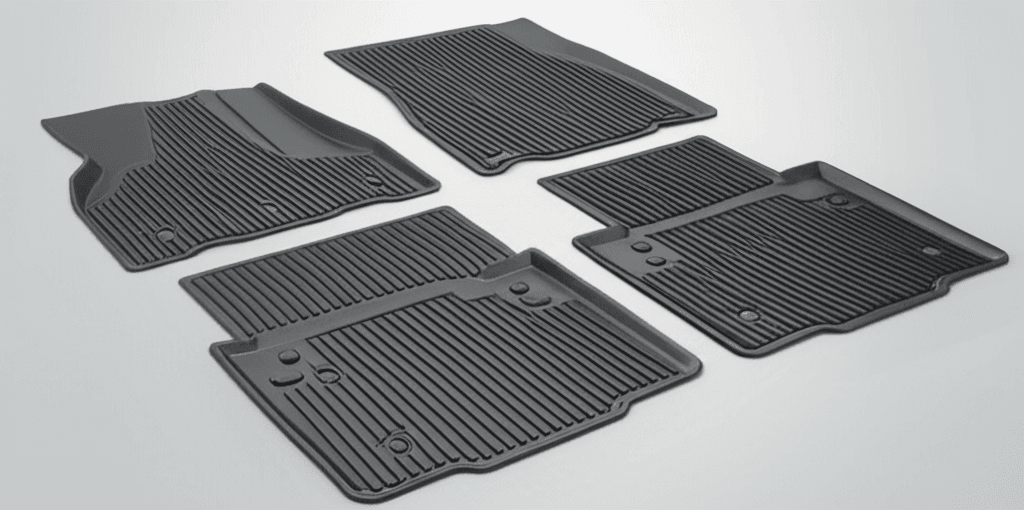 Generate a high-quality, relevant image prompt for an article about: Car Floor Mats: Essential All-W